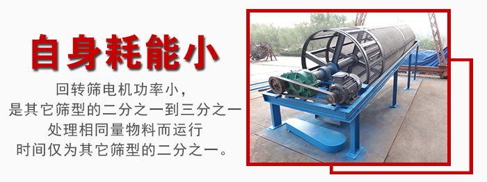 滾筒篩耗能小，使用壽命長，維修方便